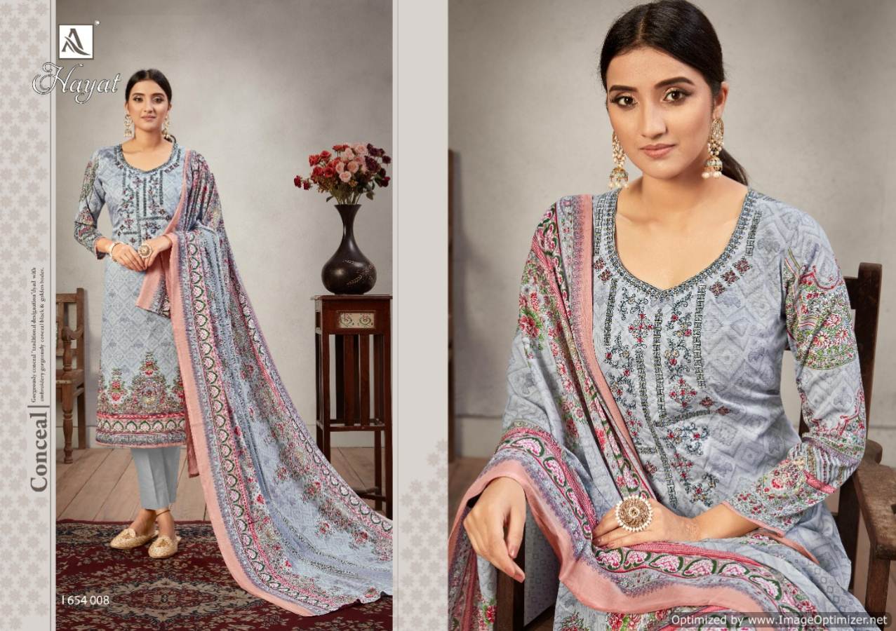 Alok Hayat 2 Pure Jam Digital Printed Designer Party Wear Embroidered and Swarovski work Dress Material